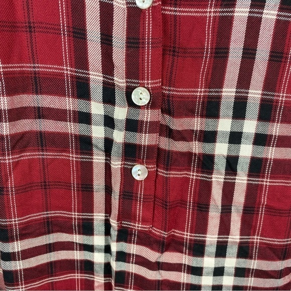 Fever Red Plaid Longline Popover Blouse Small NWT - Picture 7 of 12